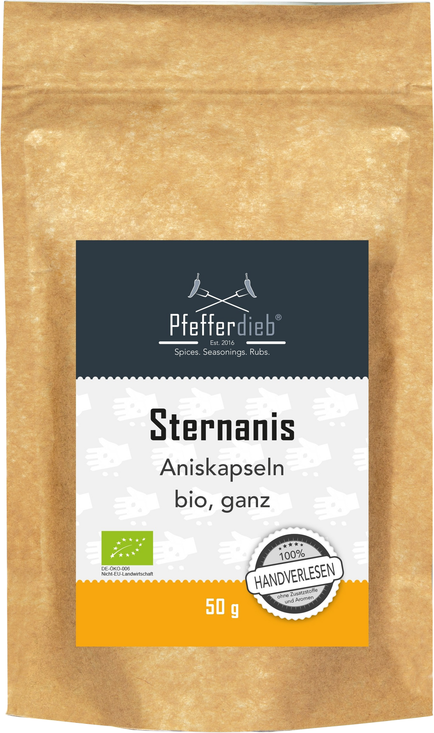 Pfefferdieb Bio Anyż gwiaździsty, całe kapsułki, 50 g